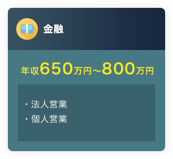 金融年収400万円〜800万円・法人営業・個人営業